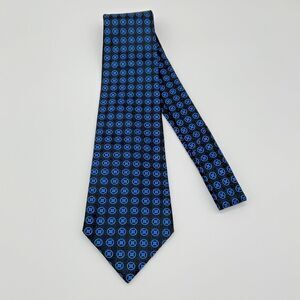 PETER THOMAS BY SUPERBA 100% Silk Necktie Tie‎ USA Made Black Blue